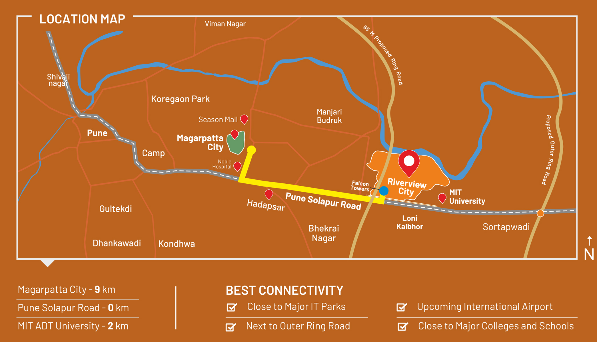 Riverview City Falcon Towers Location Map